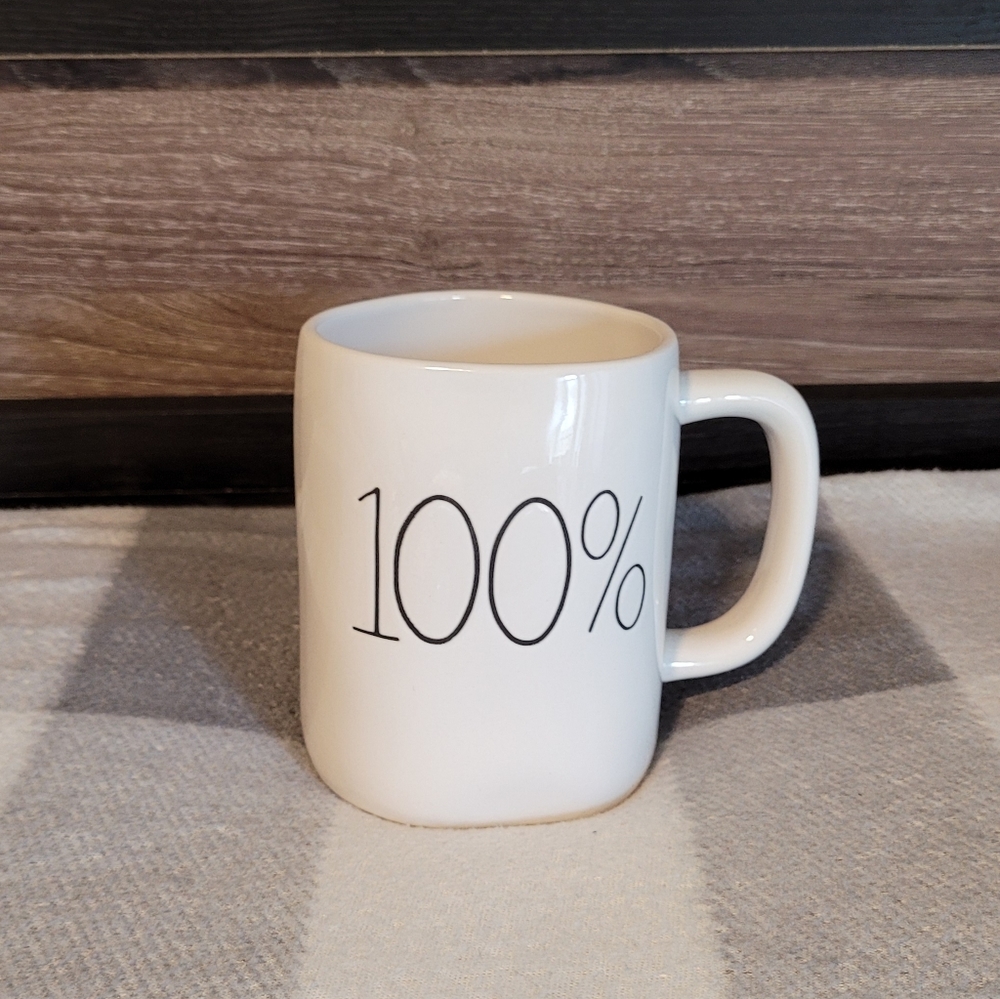Rae Dunn Mug " 100%" ☕
